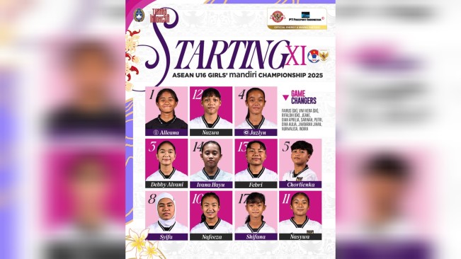 Starting XI Timnas Putri Indonesia U-16 vs Vietnam. [Instagram]